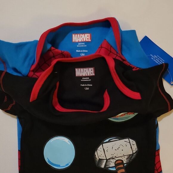 Marvel Disney Infant Onesie Bundle Lot Spiderman Thor Size 12 months - Picture 6 of 8